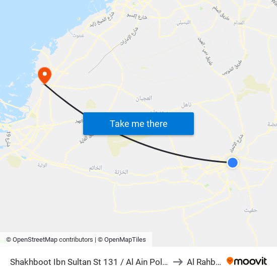 Shakhboot Ibn Sultan St 131 / Al Ain Police Directorate (East) to Al Rahba الرحبة map