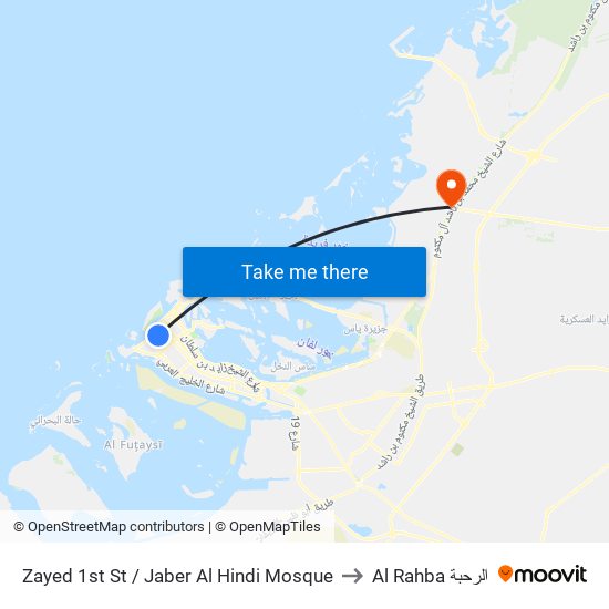 Zayed 1st St / Jaber Al Hindi Mosque to Al Rahba الرحبة map