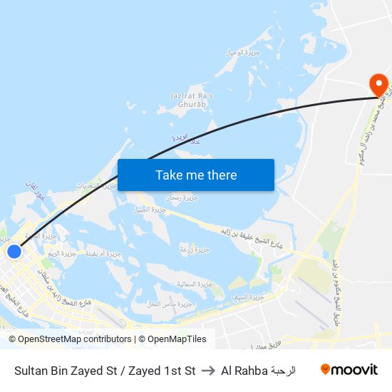 Sultan Bin Zayed St / Zayed 1st St to Al Rahba الرحبة map
