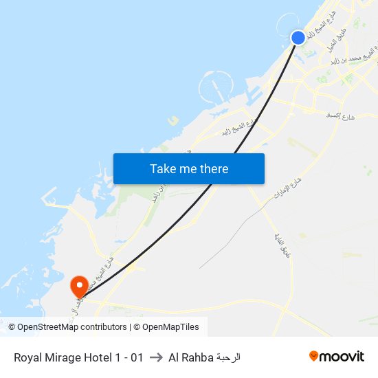 Royal Mirage Hotel 1 - 01 to Al Rahba الرحبة map