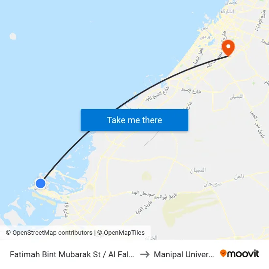 Fatimah Bint Mubarak Street / Al Falah Street to Manipal University map