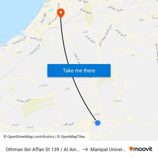 Othman Ibn Affan St 139 / Al Ain Mall to Manipal University map