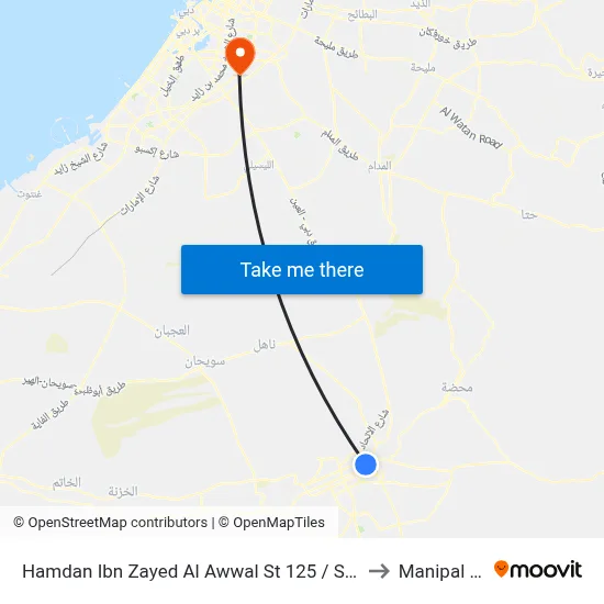 Hamdan Ibn Zayed Al Awwal St 125 / Sheikh Mubarak Roundabout East to Manipal University map