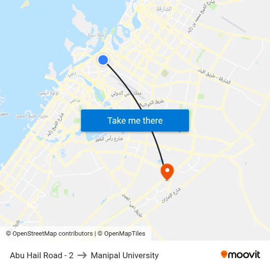 Abu Hail Road - 2 to Manipal University map
