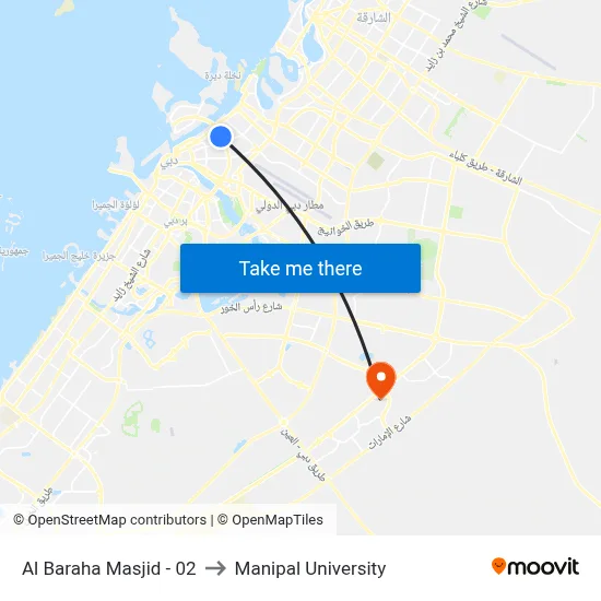 Al Baraha Mosque - 02 to Manipal University map