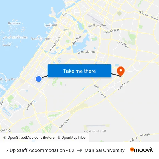 7 Up Staff Accommodation - 02 to Manipal University map