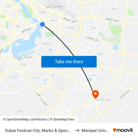 Dubai Festival City, Marks & Spencer 2 - 02 to Manipal University map