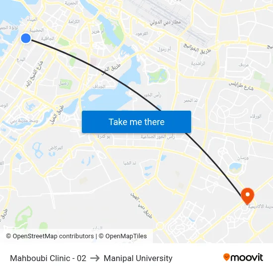 Mahboubi Clinic - 02 to Manipal University map