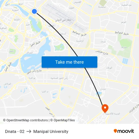 DNATA - 02 to Manipal University map