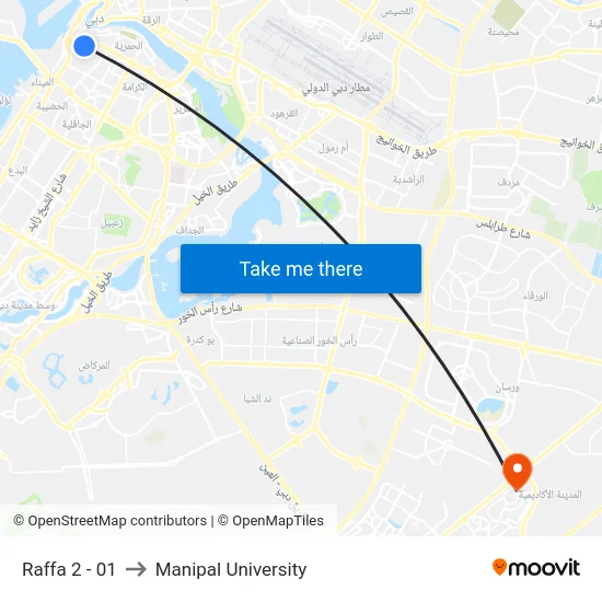 Raffa 2 - 01 to Manipal University map