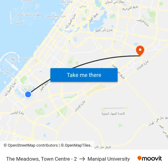 The Meadows, Town Centre - 2 to Manipal University map