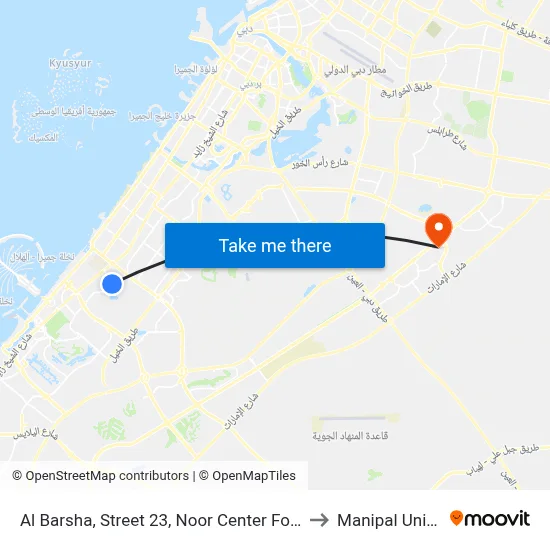 Al Barsha, Street 23, Noor Center For Training - 01 to Manipal University map