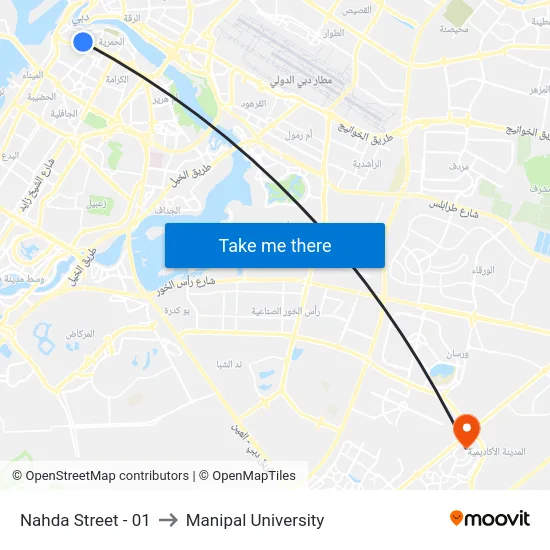 Nahda Street - 01 to Manipal University map
