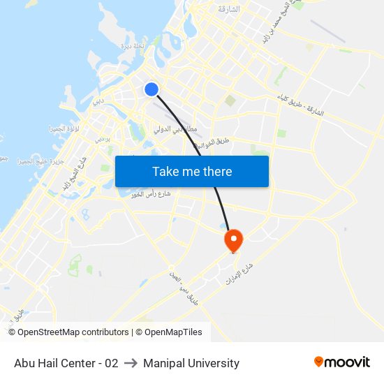 Abu Hail Center - 02 to Manipal University map