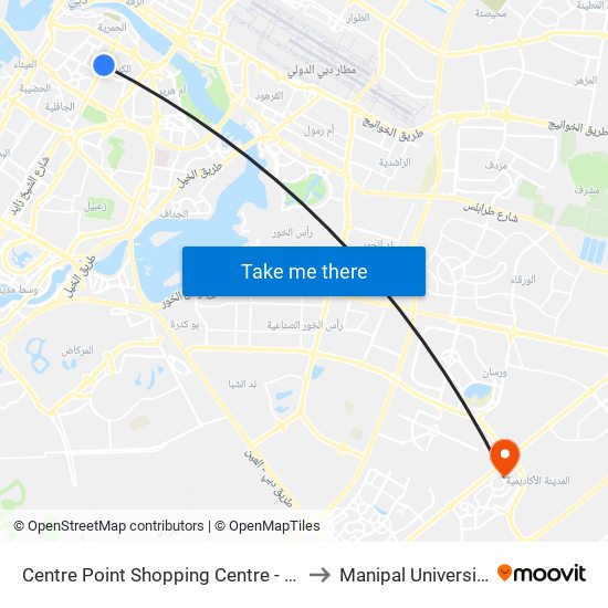 Centre Point Shopping Centre - 02 to Manipal University map