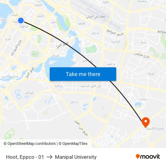Hoot, Eppco - 01 to Manipal University map