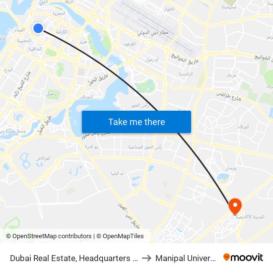 Dubai Real Estate, Headquarters - 01 to Manipal University map