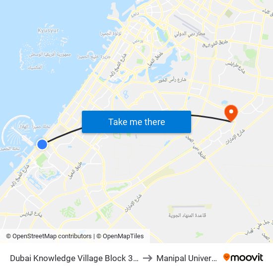 Dubai Knowledge Village Block 3 - 02 to Manipal University map