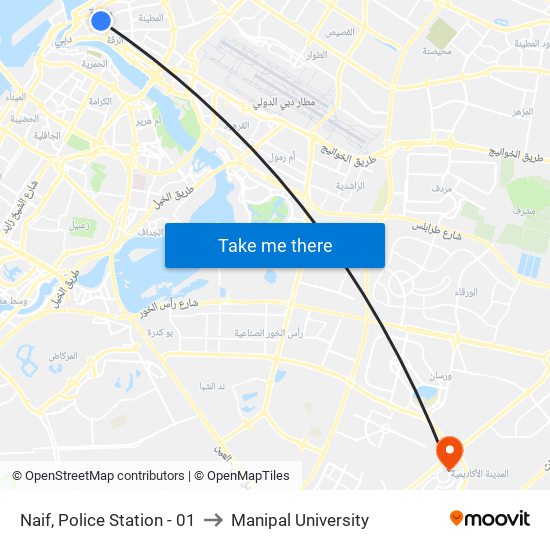 Naif, Police Station - 01 to Manipal University map