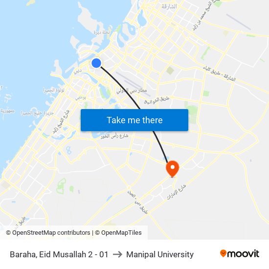 Baraha, Eid Musallah 2 - 01 to Manipal University map