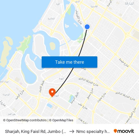 Sharjah, King Faisl Rd, Jumbo (Sony) - 02 to Nmc specialty hospital map