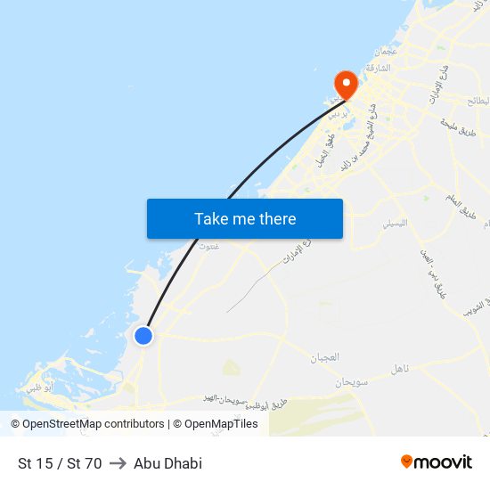 St 15 / St 70 to Abu Dhabi map