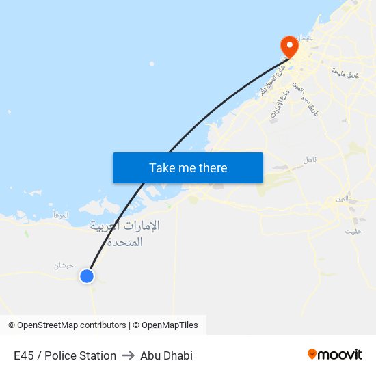 E45 / Police Station to Abu Dhabi map