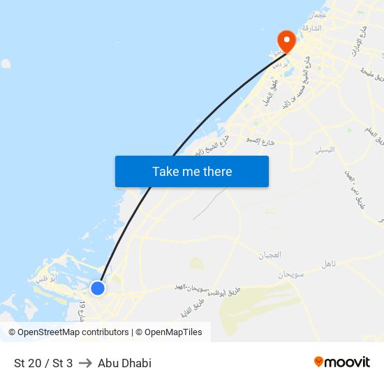 St 20 / St 3 to Abu Dhabi map