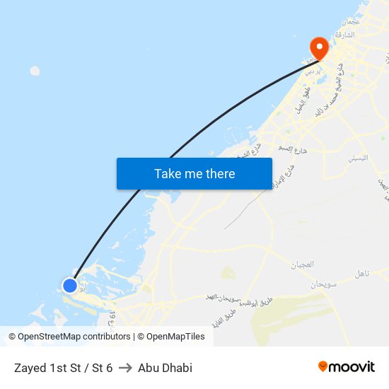 Zayed 1st St / St 6 to Abu Dhabi map