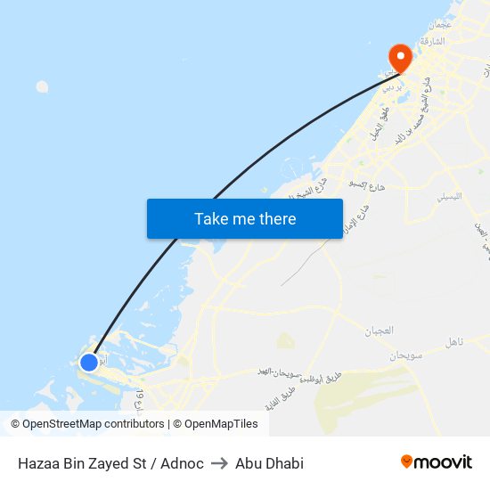 Hazaa Bin Zayed St / Adnoc to Abu Dhabi map