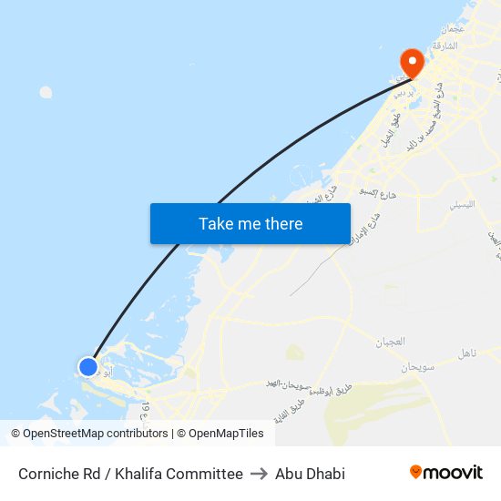 Corniche  Rd / Khalifa Committee to Abu Dhabi map