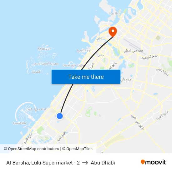 Al Barsha, Lulu Supermarket - 2 to Abu Dhabi map