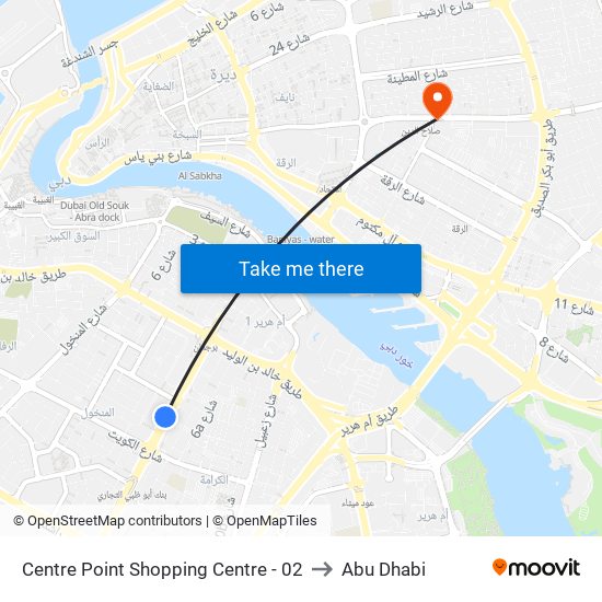 Centre Point Shopping Centre - 02 to Abu Dhabi map