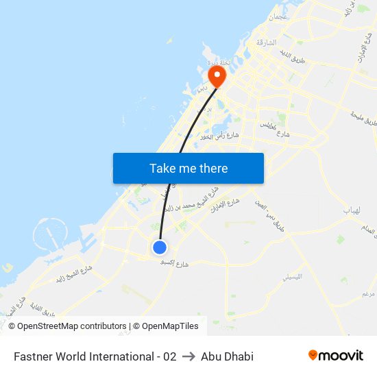 Fastner World International - 02 to Abu Dhabi map