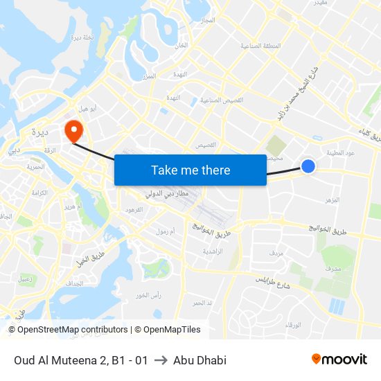 Oud Al Muteena 2, B1 - 01 to Abu Dhabi map