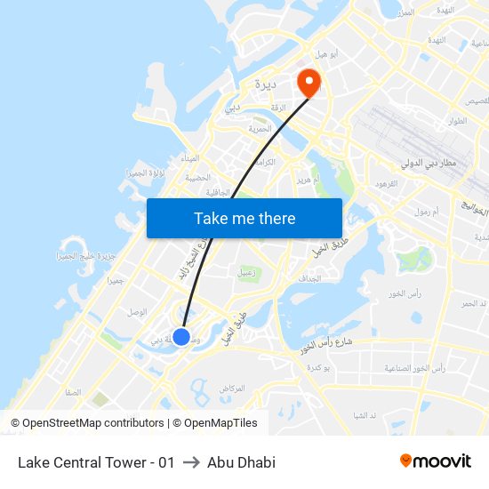 Lake Central Tower - 01 to Abu Dhabi map