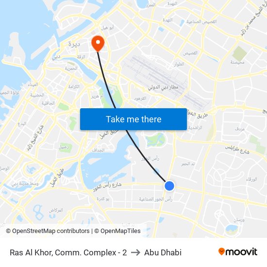 Ras Al Khor, Comm. Complex - 2 to Abu Dhabi map