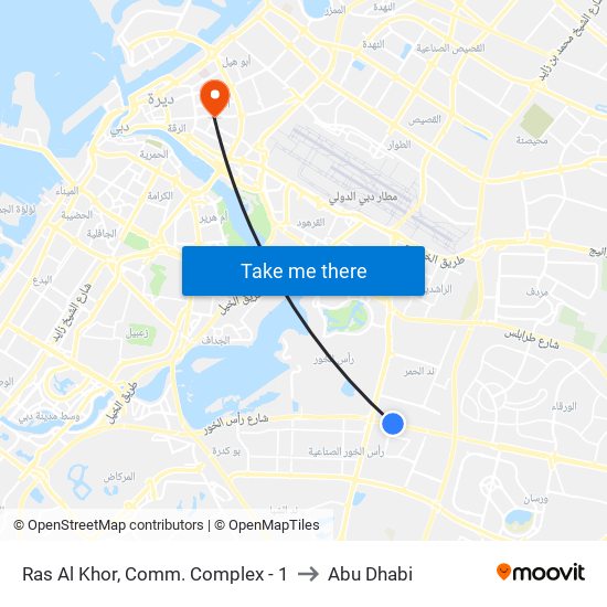 Ras Al Khor, Comm. Complex - 1 to Abu Dhabi map