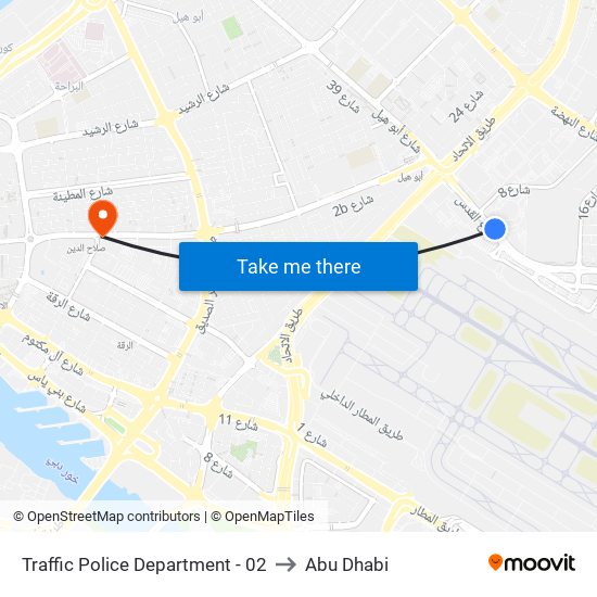 Traffic Police Department - 02 to Abu Dhabi map