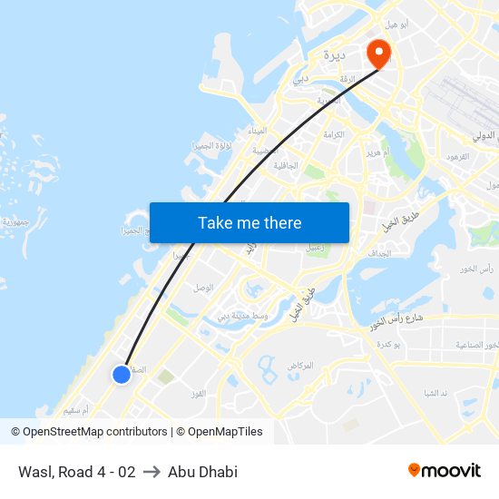 Wasl, Road 4 - 02 to Abu Dhabi map