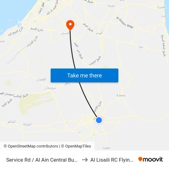 Service Rd  / Al Ain Central Bus Station to Al Lisaili RC Flying Field map