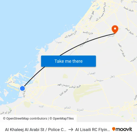 Al Khaleej Al Arabi St / Police Check Point to Al Lisaili RC Flying Field map