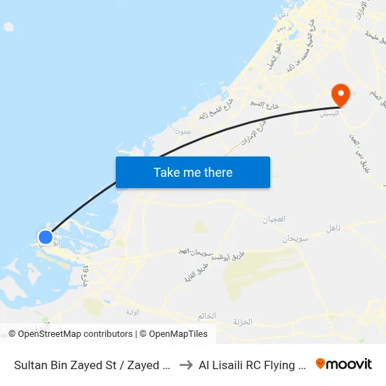 Sultan Bin Zayed St / Zayed 1st St to Al Lisaili RC Flying Field map