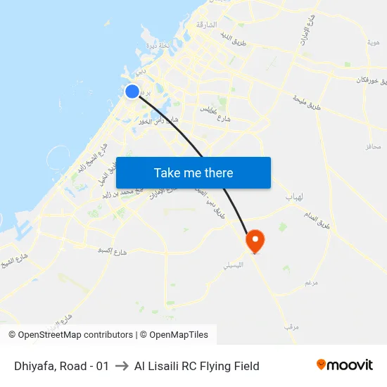 Dhiyafa, Road - 01 to Al Lisaili RC Flying Field map