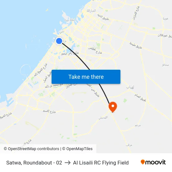 Satwa, Roundabout - 02 to Al Lisaili RC Flying Field map