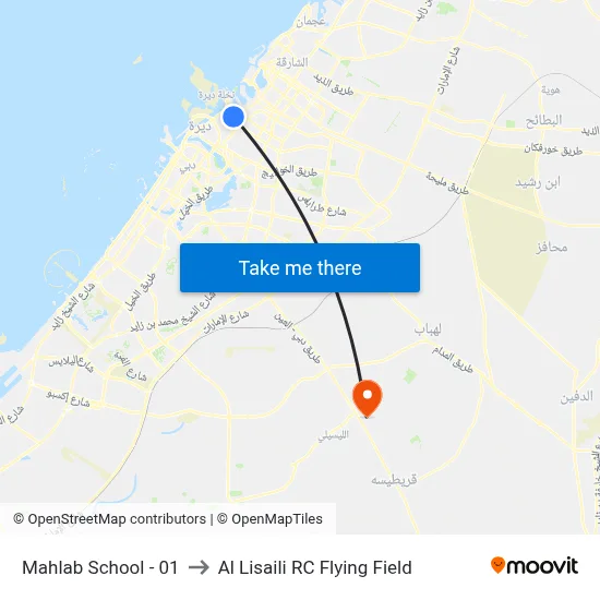 Mahlab School - 01 to Al Lisaili RC Flying Field map