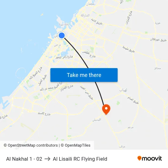 Al Nakhal 1 - 02 to Al Lisaili RC Flying Field map