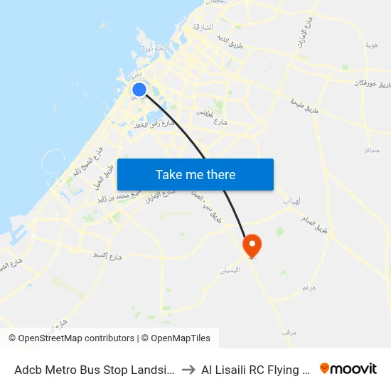 ADCB Metro Bus Stop Landside - 1 to Al Lisaili RC Flying Field map