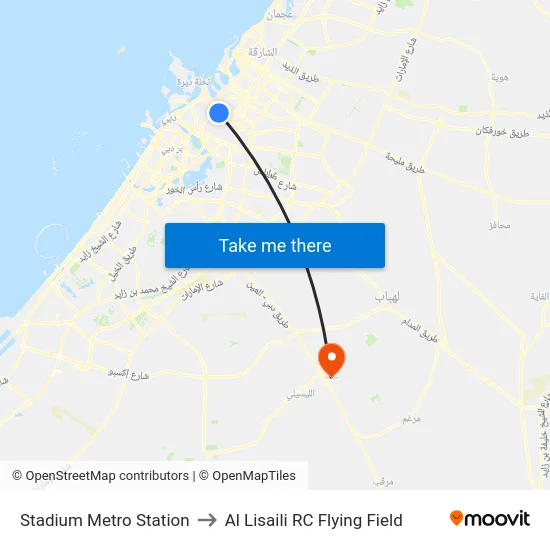 Stadium Metro Station to Al Lisaili RC Flying Field map