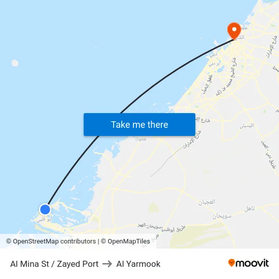 Al Mina St / Zayed Port to Al Yarmook map